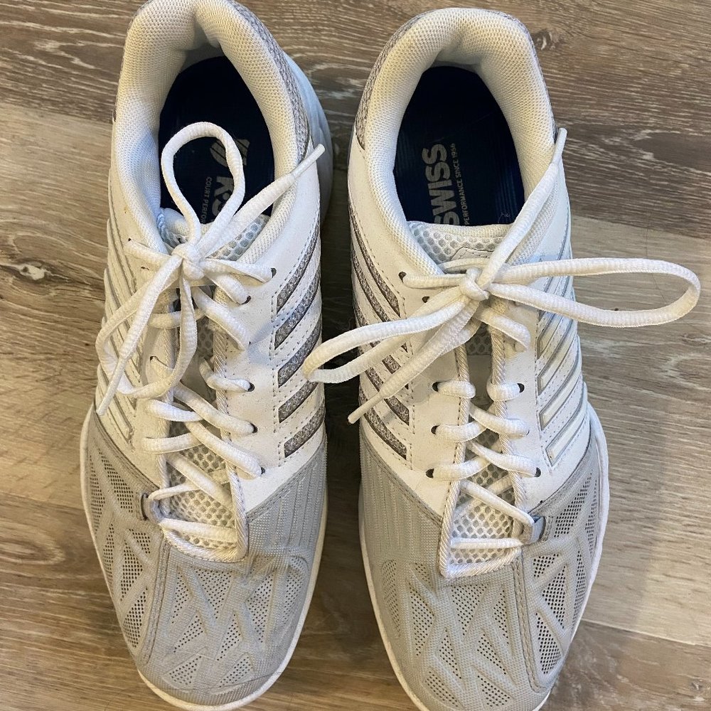 Women's White K-Swiss Tennis Court Shoes